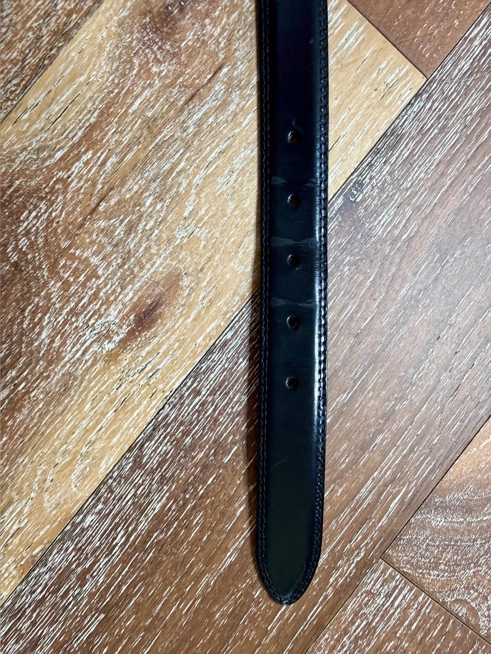 Cole Haan XL Men's Black Leather Belt with Gold Buckle